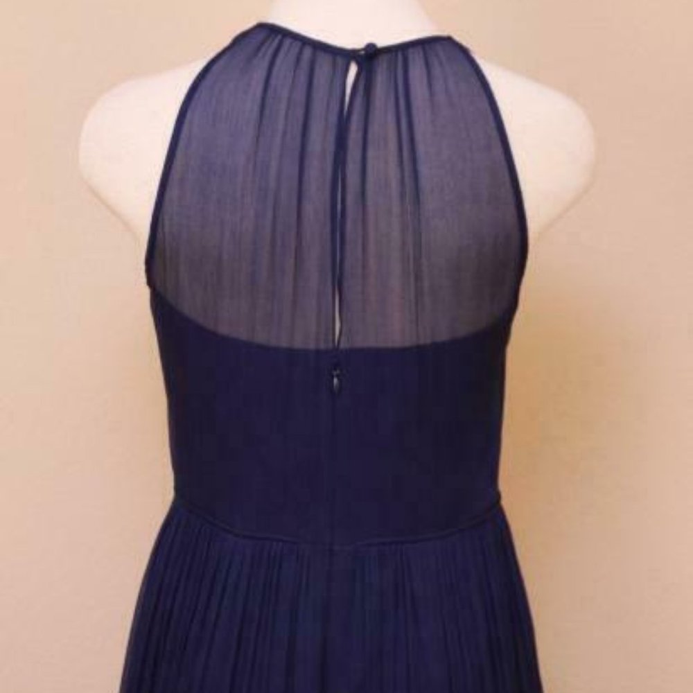 J Crew Megan Long Dress in Silk Chiffon Dark Cove - Picture 5 of 6